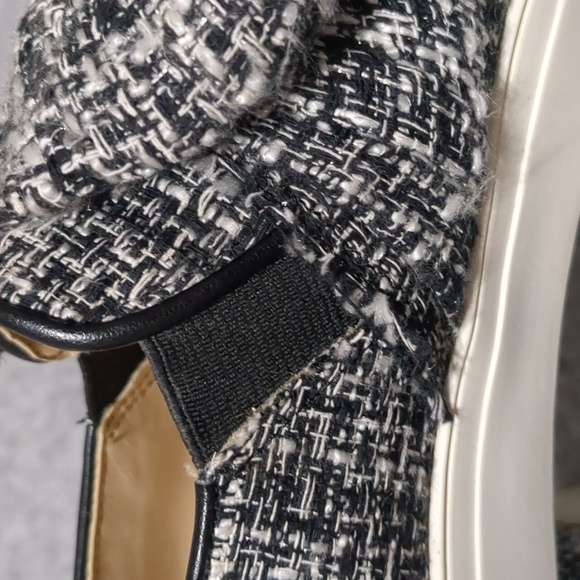 Karl Lagerfeld Paris Esme Boucle Slip On Tweed Bow Sneaker Size 9 - Picture 7 of 11